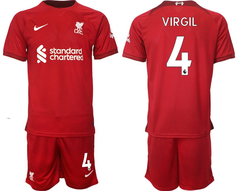 Men 2022-2023 Club Liverpool home red #4 Soccer Jersey